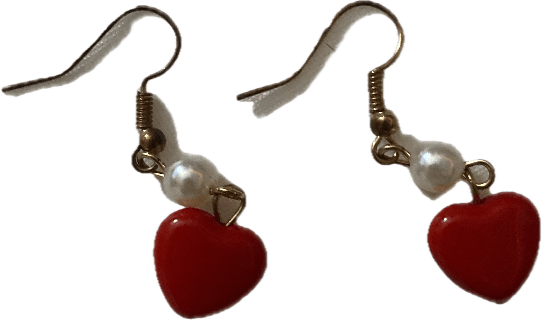 Red heart-shaped earrings