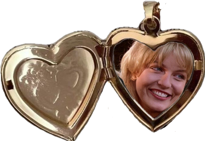 gold locket with photo of Laura