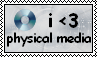 stamp that says I love physical media