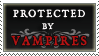 stamp that says protected by vampires